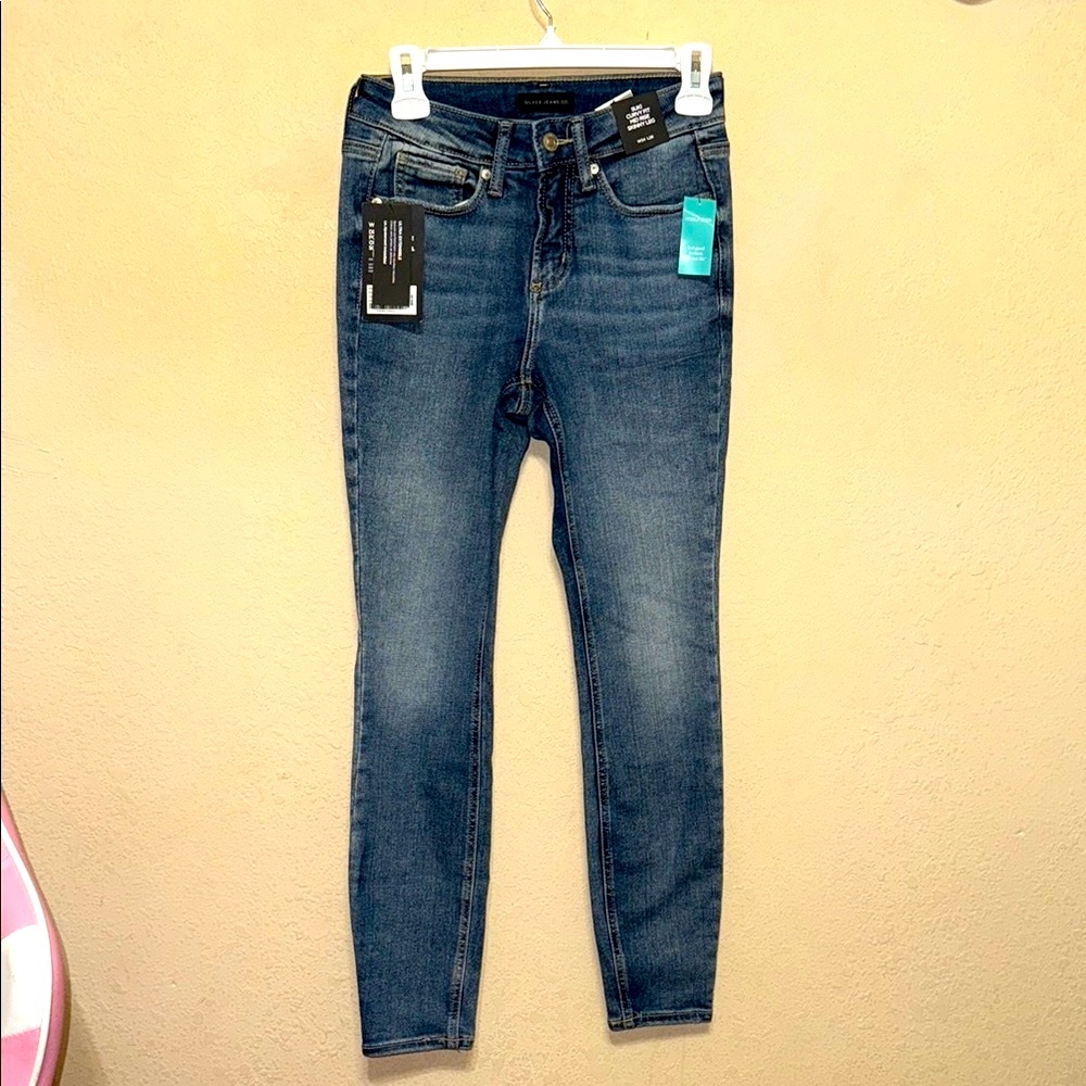 Silver Suki curvy fit mid rise Blue Skinny Jeans
